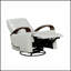 Fauteuil inclinable pivotant avec revêtement en similicuir et accoudoirs en bois d'hévéa massif pour un confort et un style luxueux-2058539355