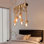 6 lumières - luminaire suspendu en corde de chanvre, îlot de cuisine en lustre de bambou rétro, lampe suspendue industrielle rustique