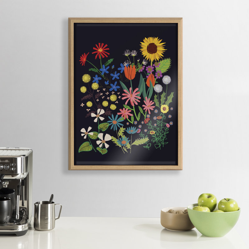 Art mural encadré "Dark Flora" par Hannah Beisang