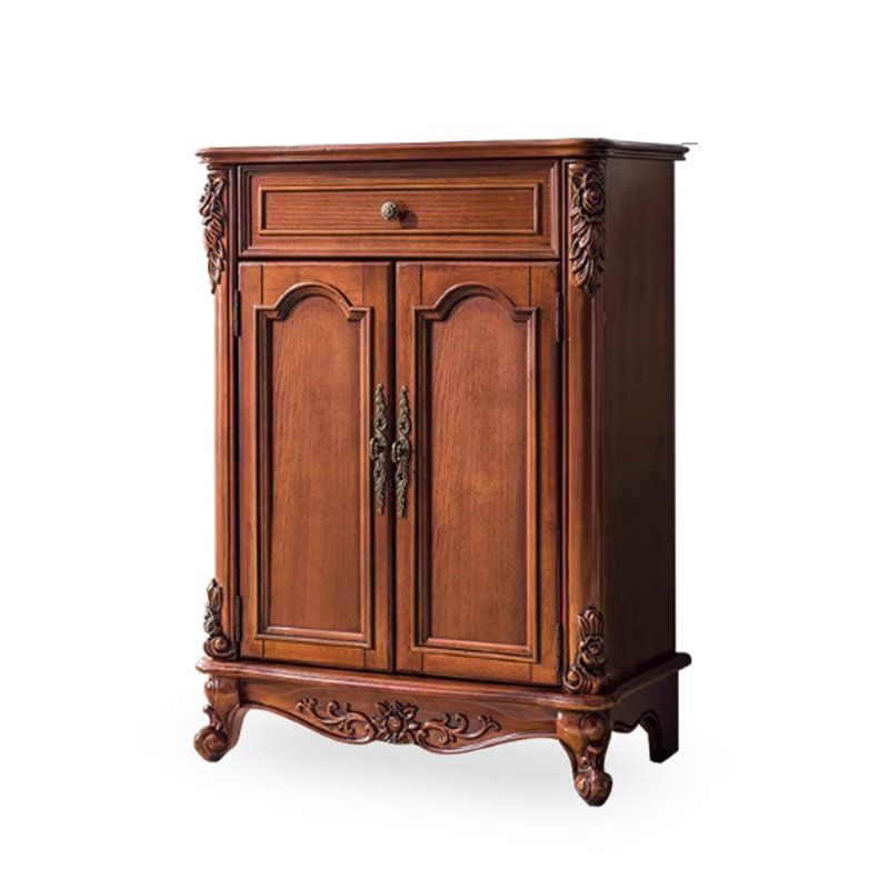 Light-walnut Solid Wood Shoe Storage Bench, Light Walnut