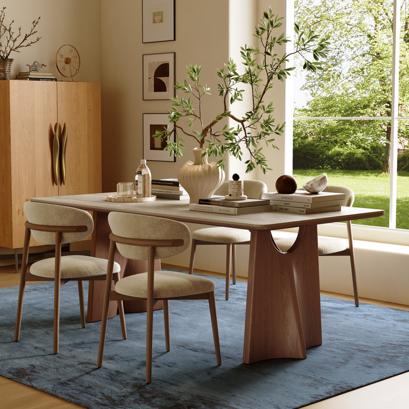 Table de salle à manger de 71 po en pierre frittée 71 po