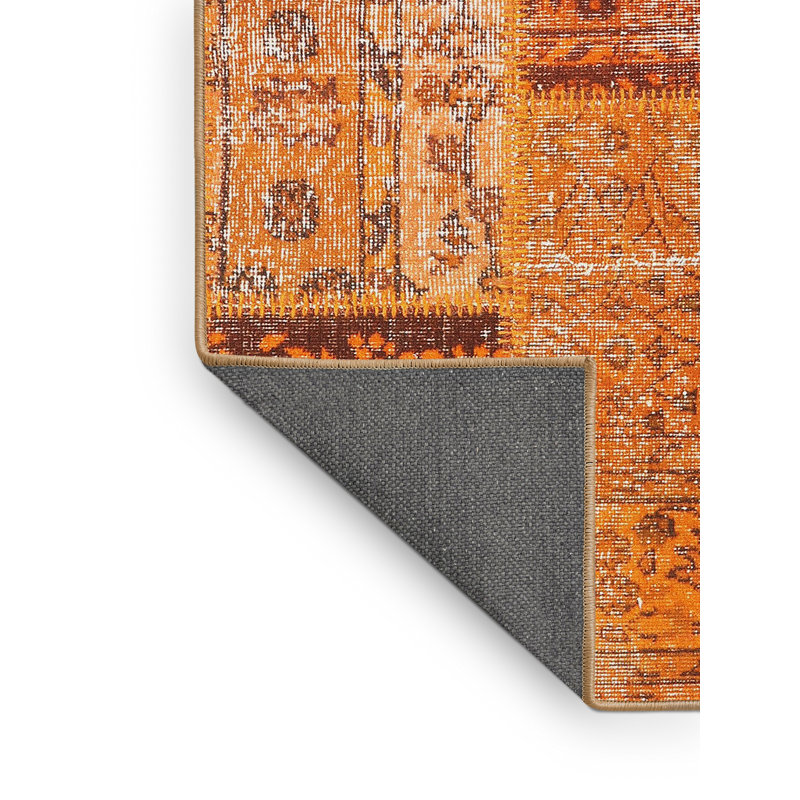 Tapis contemporain orange, Rectangle 7 pi x 9 pi