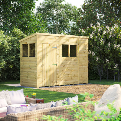 Powersheds 10 x 4ft Premium Pressure Treated Timber Pent Garden Shed
