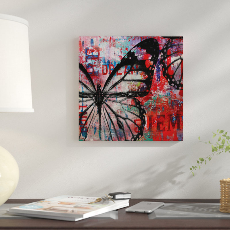 «Butterfly IV», impression sur toile, H 12 po x l 12 po x P 1,5 po, Pas de tapis, Toile tendue