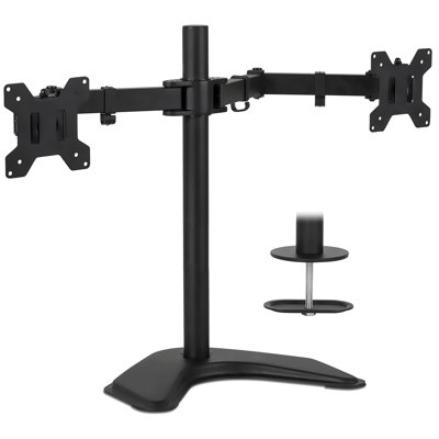 Mount-It Full Motion Adjustable Double Monitor Desk Stand | Fits 21 - 32 In. Computer Screens