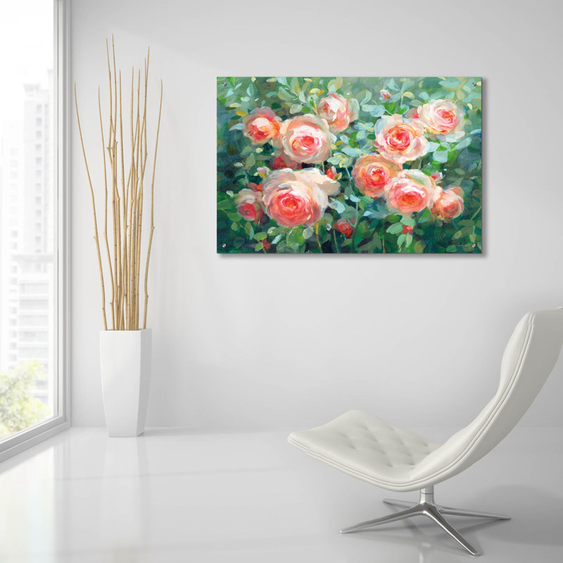  'English Roses' by Danhui Nai Acrylic Glass Wall Art, 36" x 24"