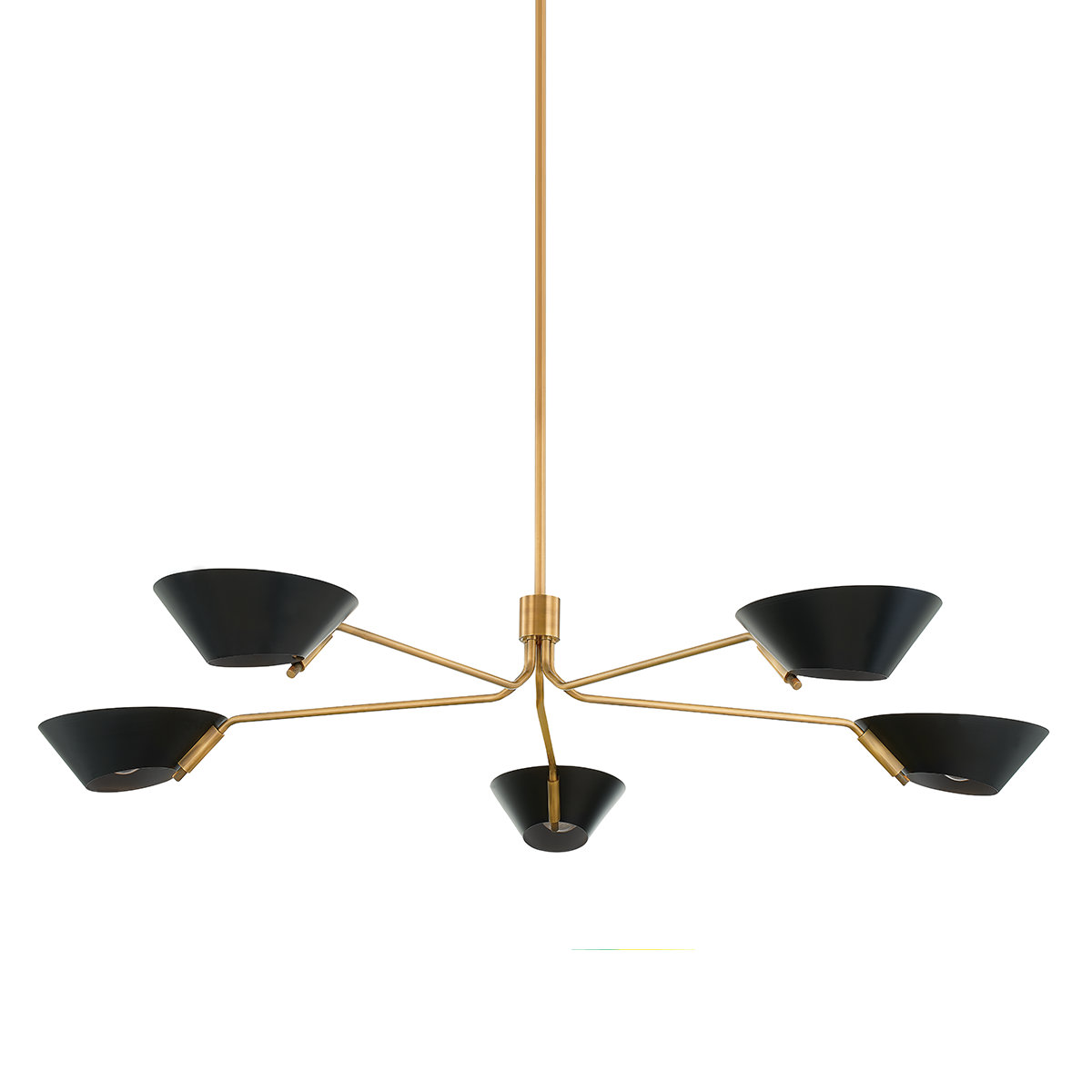 Sacramento 5 - Light Iron Chandelier, Patina Brass/Soft Black
