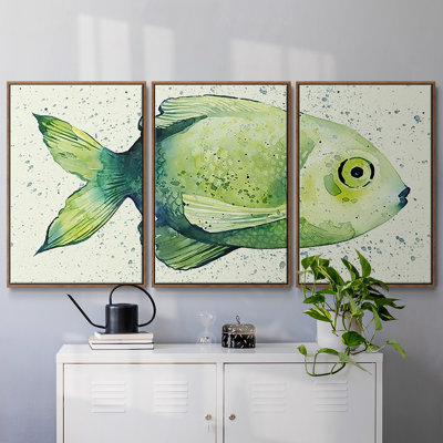 «Speckled Freshwater Fish II», reproduction sur toile 3 pièces