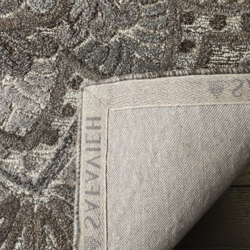 Gray and Ivory Hand-Tufted Wool Runner Rug