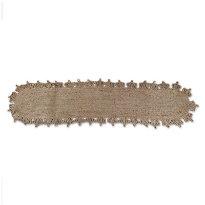 Handmade Delightful Lines Jute Table Runner
