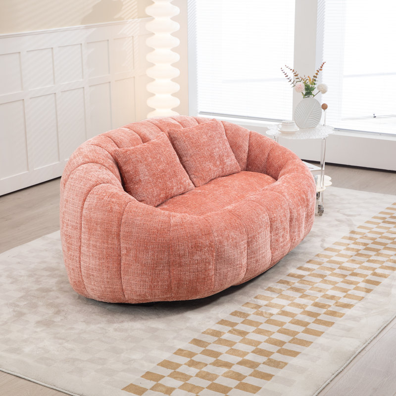 Causeuse Canny, Rose, H 24,8 po x l 55 po x P 37,4 po