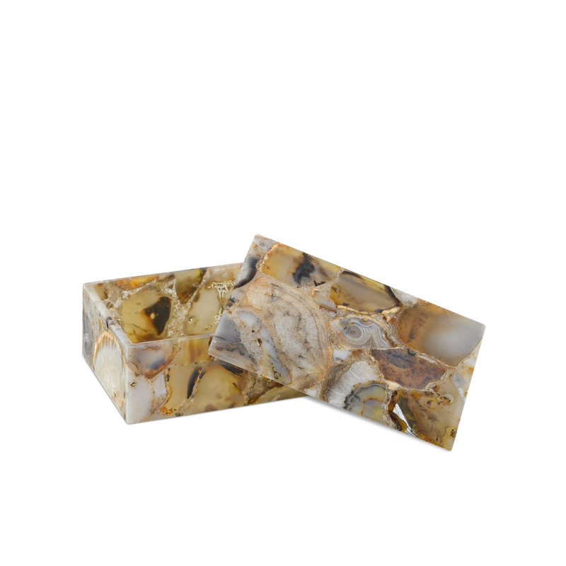 Malaga Agate Decorative Box, 2.5"h x 4.5"w x 7"d