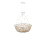 Wychwood 6 - Light Wrought Iron/Kraft Paper Twine Chandelier