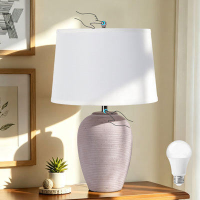 Lampe de table vintage en céramique de 62 cm (24,3 po) avec commande tactile, lampe de chevet