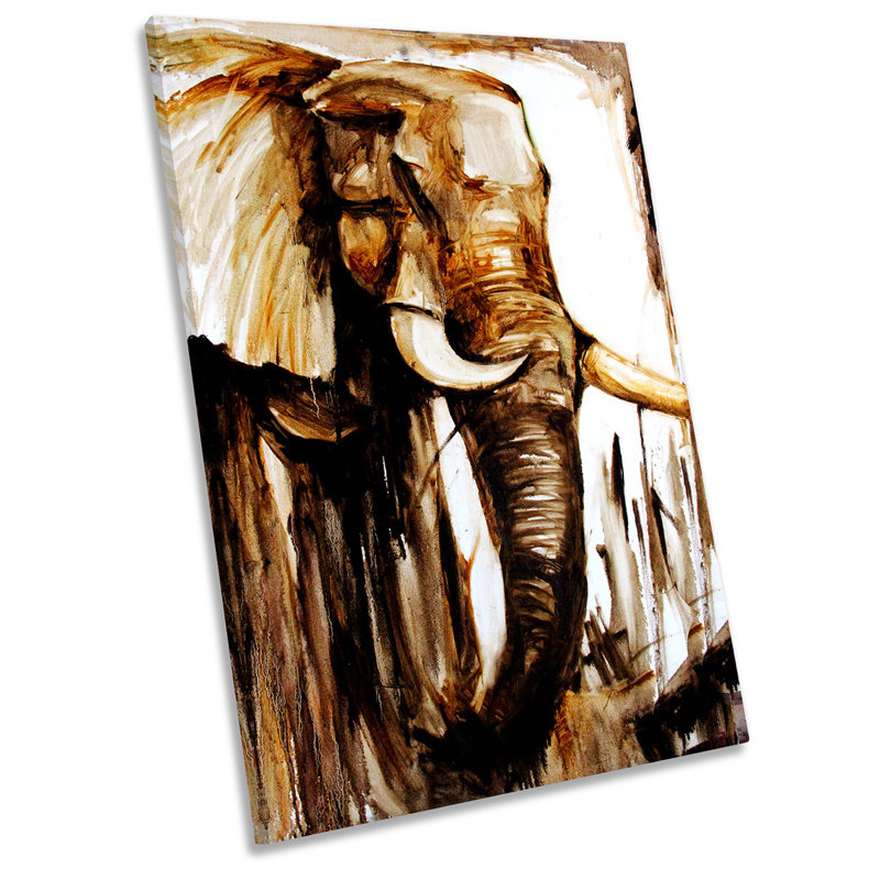 Elephant Modern - Wrapped Canvas Painting, 121.9cm H x 81.3cm W x 4cm D