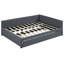 Lit tapissier double avec gigogne, tissu de lin gris, cadre sans lit de jour en tissu pliable gris, cadre, aucun nécessaire-1445762021