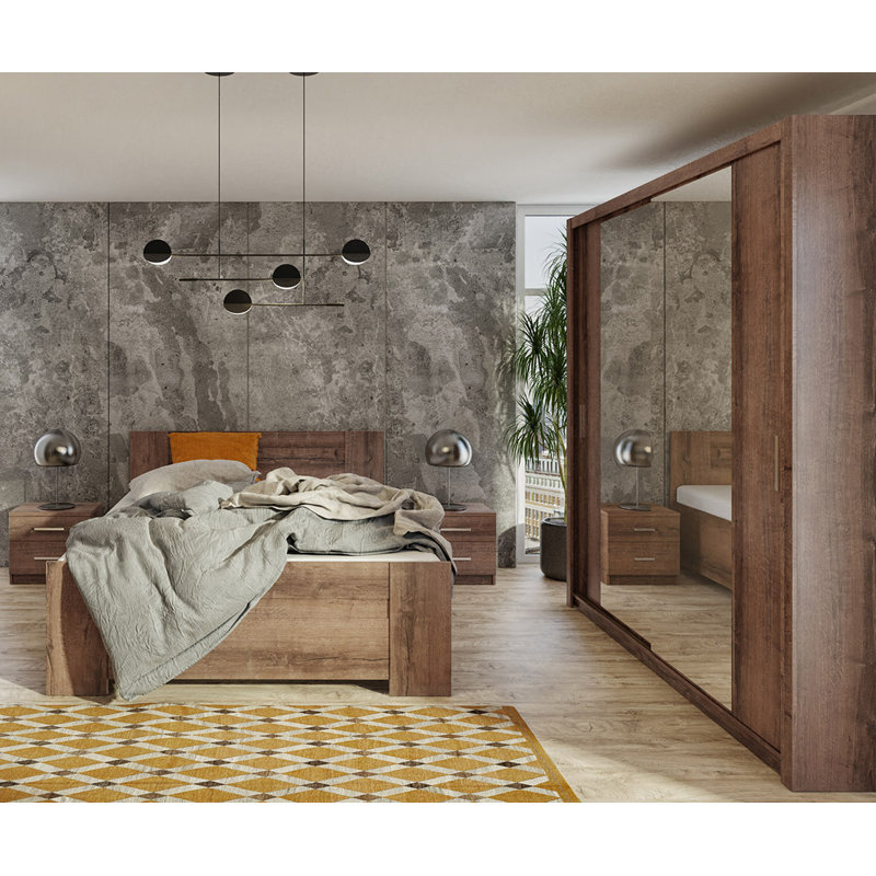 Frazierii 2 Door Manufactured Wood Wardrobe, Monastery, 215cm H x 200cm W x 62cm D
