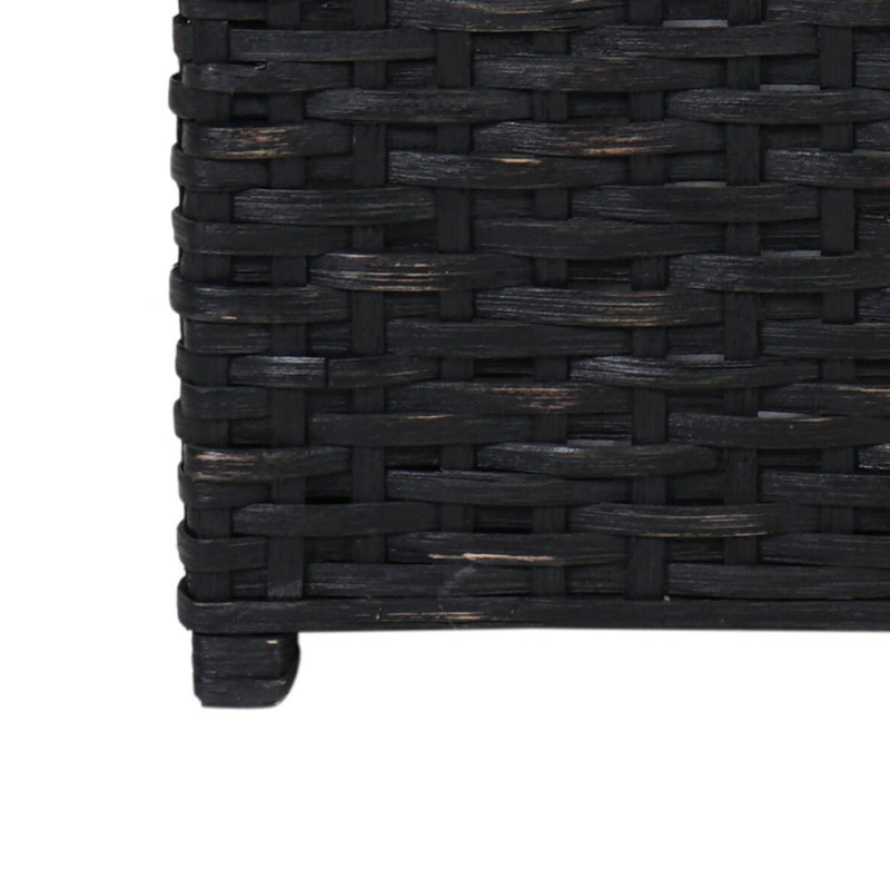 Jacob Hand-Woven Wicker Storage Trunk, Distressed Black