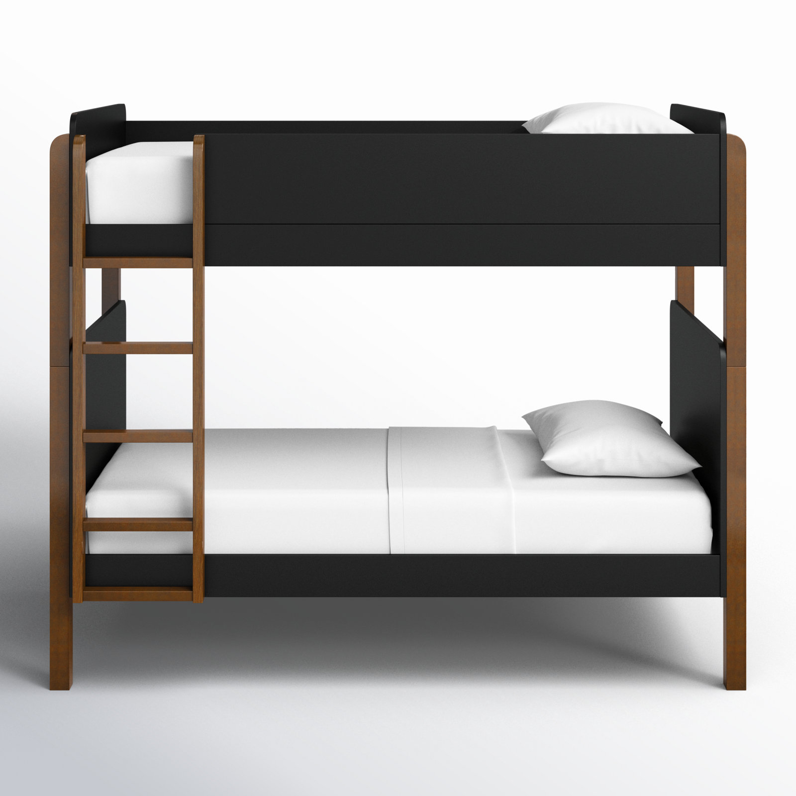 TipToe Twin Bunk Bed, Black/Natural Walnut