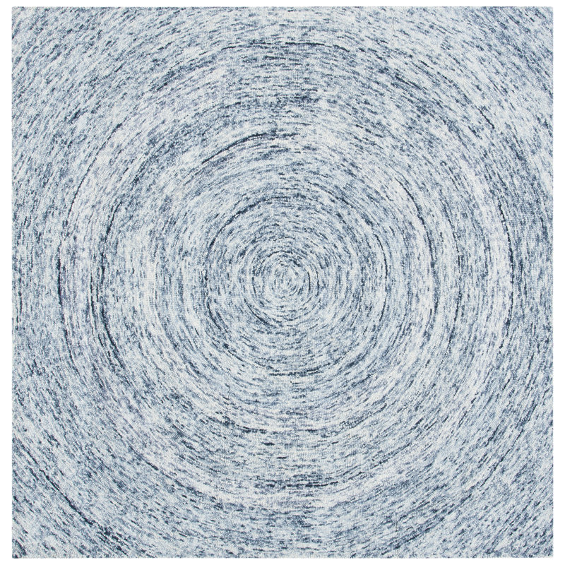 Tapis abstrait en laine touffeté à la main Anglina, Carré 6 pi