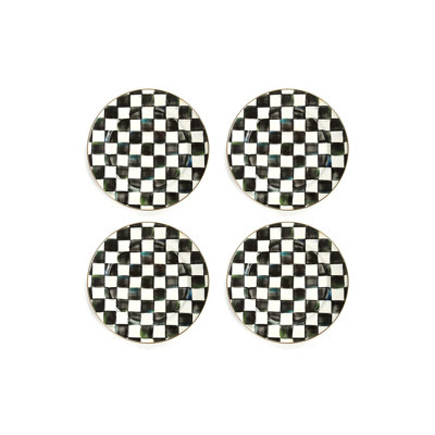 Sterling Check Enamel Chargers