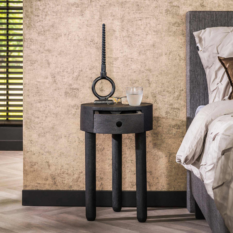 Rahmings 35cm W Solid Wood Bedside Table