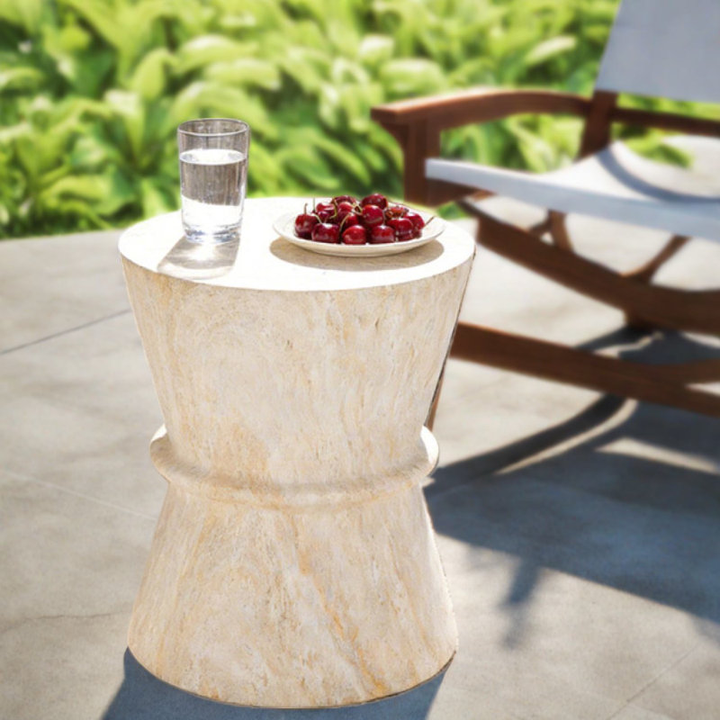 Lb Patio Tables, Mgo Concrete Modern Hourglass Accent For Patio Home