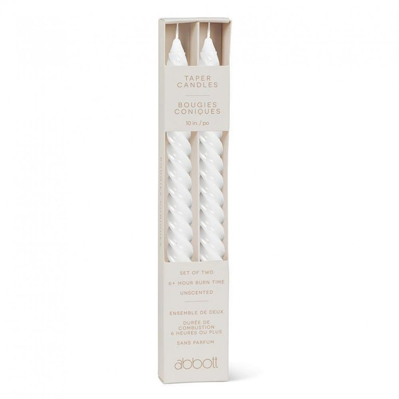 Ensemble de 2 bougies en spirale serrées, White