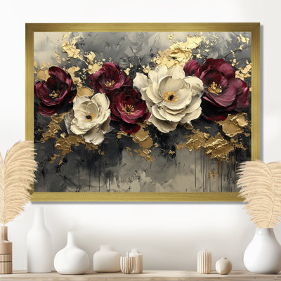 Burgundy Poppies Dreamscape At Night I - Poppies Framed Prints