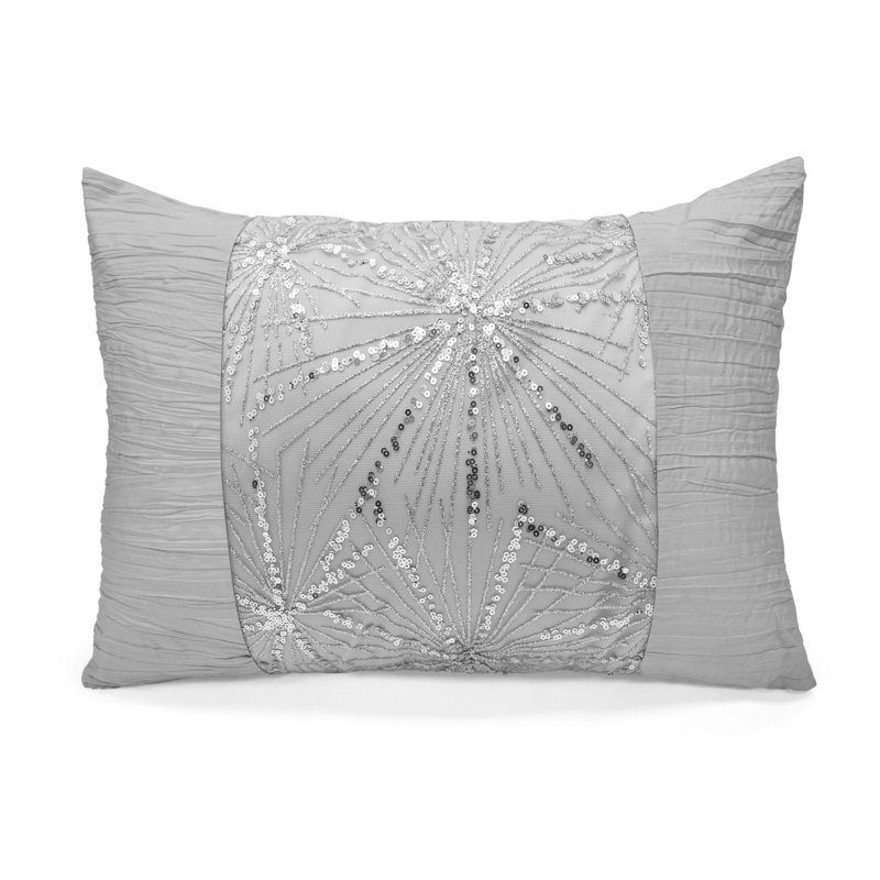 Opperman Crinkle Glitter Sequin Shimmering Boudoir Cushion, Silver