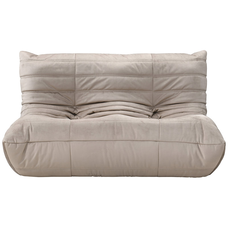Causeuse rembourrée en velours 54,75 po Rachel, Velours taupe