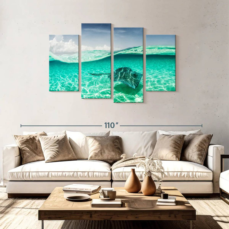 Brama Manta Ray sous l'eau, H 48 po x l 75 po