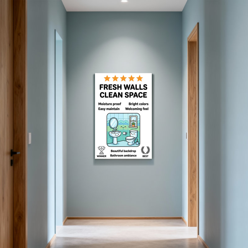 «Bath & Laundry Fresh Walls Clean Space Bathroom», impression de motif, H 20 po x l 30 po
