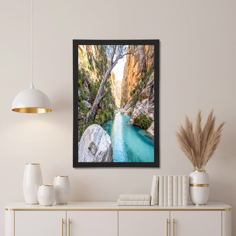 "Turquoise River" qui coule à travers un canyon rocheux, art mural, H 32 po x l 48 po