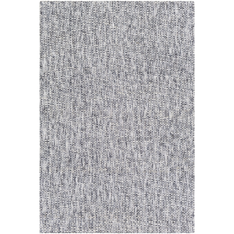 Tapis gris clair fait à la main, Rectangle 2 pi x 3 pi