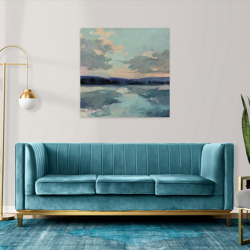 Ciel éphémère côtier avec art bleu turquoise, H 36 po x l 36 po