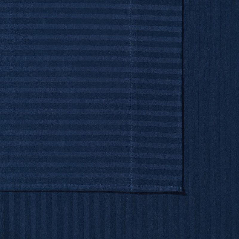 Royal Signature Dobby Stripe Pillowcase Pair, King Pillowcase, Navy Blue