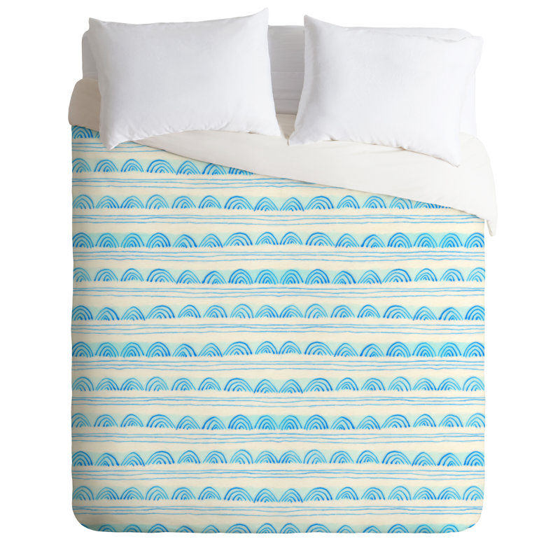 Housse de couette Scallops, Housse de couette pour grand lit et 2 taies décor