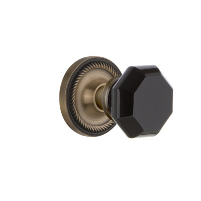 Rosette en corde avec bouton de porte Waldorf noir