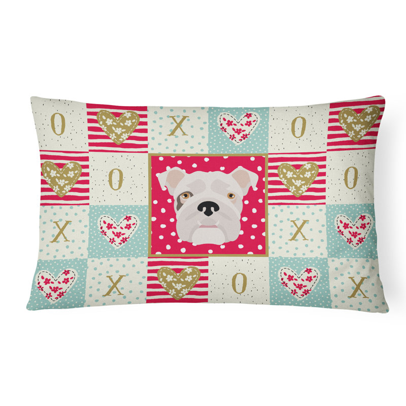  Coussin rectangulaire d'extérieur avec bourre English Bulldog Love