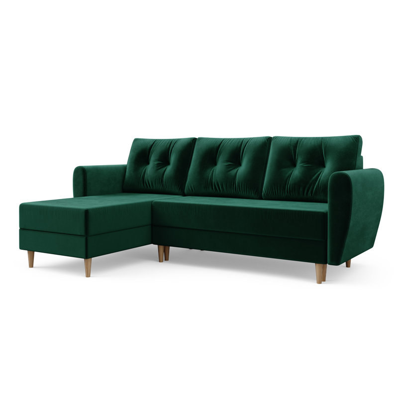 Staffon 3 Seater Corner Sofa , Dark green - Itaka10, Left -sided
