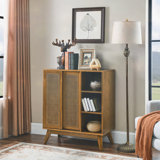 Versatile Rattan Sideboard Cabinet for Various Rooms with Multiple Features