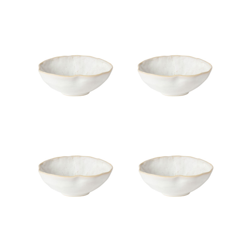 Silvina Handmade Porcelain Rice Bowl, Fennel White