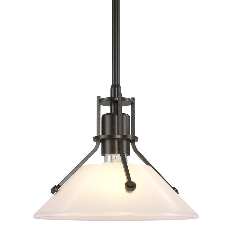 Henry 1 - Light Single Cone Pendant, Frosted Glass, Oil Rubbed Bronze