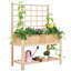 Boîte à fleurs surélevée en cèdre surélevé avec pieds et jardin, 2 niveaux de plantation et de rangement, personnalisable et décorative pour une utilisation polyvalente.
