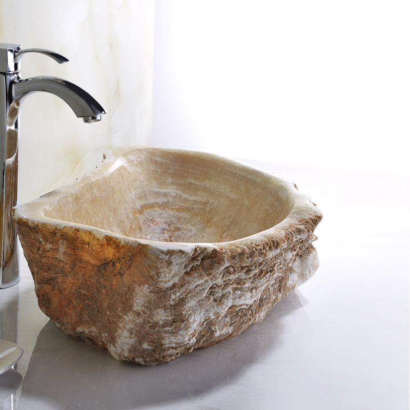 Lavabo de salle de bain vasque en pierre crème Daniil