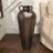 Russia Brown Metal Tall Floor Mediterranean Style Decorative Brown Vase with Hammered Details and Handles-588948385