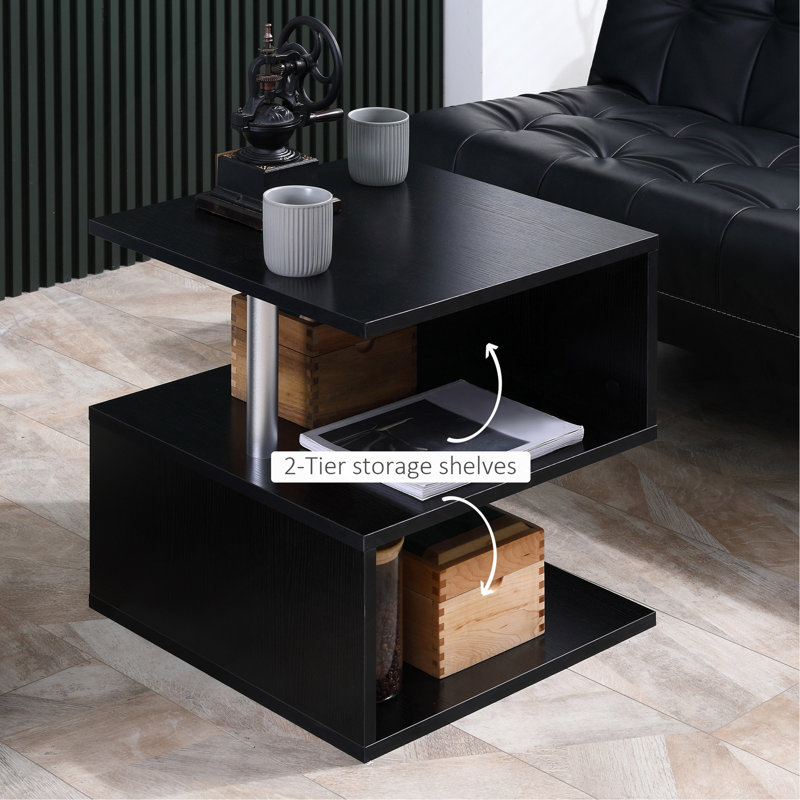 20" Modern End Table, Black
