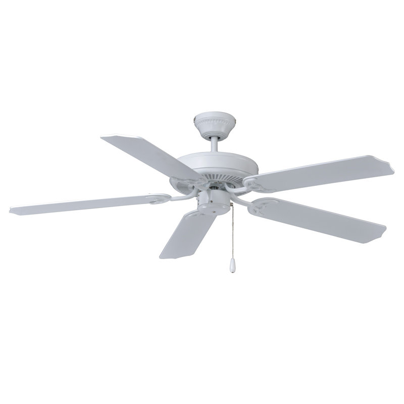 Desert Moon 52" 5-Blade Indoor Ceiling Fan, White, White