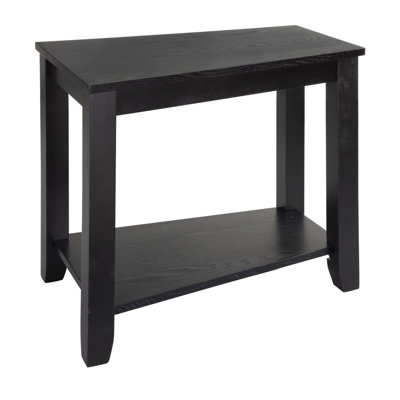Contemporary  Chairside Table With Lower Shelf Wedge Shape Solid Wooden Furniture  Side Table